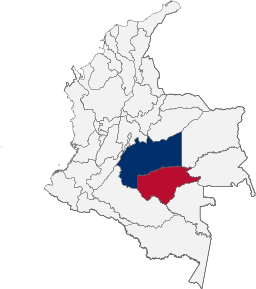 Ubicación de Meta y Guaviare en el mapa de Colombia